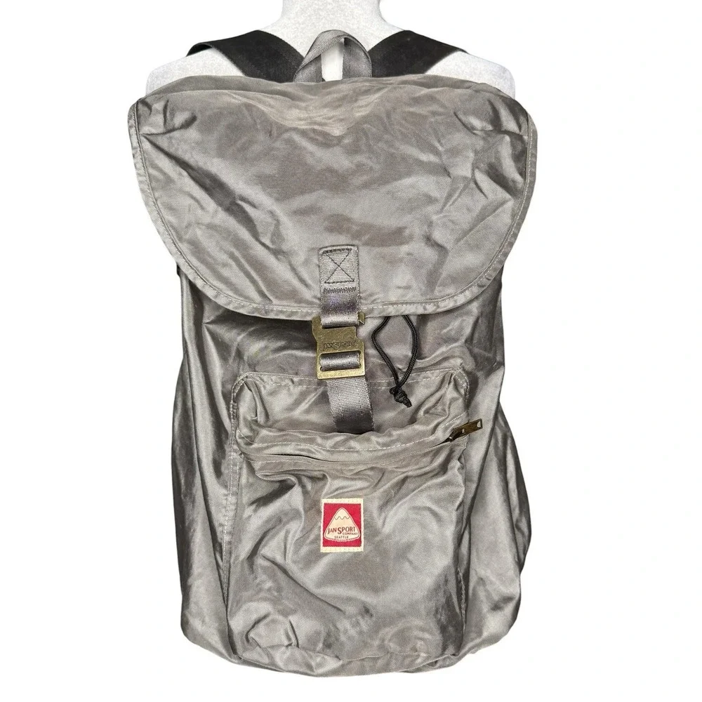 JanSport Vintage Off Trail Heritage Hiking Backpack Skip Yowell Lightweight Gray